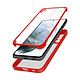 Avizar Coque 360° pour Samsung Galaxy S21 Plus Dos Rigide Protection Écran Souple Coins Renforcés  Contour rouge - Coque de protection spécifique à votre Samsung Galaxy S21 Plus