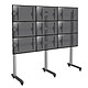 KIMEX 031-2901K2 Support sur pieds mur d'images pour 9 écrans TV 50''-55'' - A roulettes