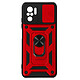 Avizar Coque Redmi Note 10 Pro avec Cache caméra et Bague Support rouge - Coque Antichoc Rouge conçue sur-mesure pour Xiaomi Redmi Note 10 Pro.