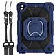 Avizar Coque antichoc pour iPad Air et Air 2 Poignée Support Rotative Bleu Roi Conception rigide en polycarbonate avec une couche en silicone encaissant les impacts et rayures