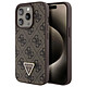 Guess Coque pour iPhone 15 Pro Élégant Imprimé 4G Caméra Surélevée Marron Foncé pas cher