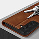 Avis Avizar Etui Folio pour Samsung Galaxy S22 Plus Porte Carte Simili Cuir Daim  marron