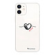 LaCoqueFrançaise Coque iPhone 12 mini 360 intégrale transparente Motif Coeur Noir Amour Tendance Coque iPhone 12 mini 360 intégrale transparente Coeur Noir Amour Tendance