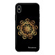 LaCoqueFrançaise Coque iPhone Xs Max effet cuir grainé noir Mandala Or Design Coque iPhone Xs Max effet cuir grainé noir Mandala Or Design