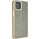 Avizar Étui pour iPhone 14 Porte carte et Support vidéo  Gris - Un étui folio de la collection Luna Book Gold pour iPhone 14