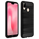 Avis Avizar Coque Huawei P20 Lite coque silicone gel finition carbone et alu brossé Noir