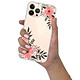 Evetane Coque iPhone 13 Pro silicone transparente Motif Fleurs roses ultra resistant pas cher