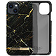 iDeal of Sweden Coque pour iPhone 13 Marbré Luxe Ultra fine Port Laurent Marble Noir / Or Design marbré noir avec des veines dorées élégantes, rehaussé par une plaque dorée "iDeal of Sweden"