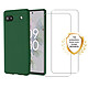 Evetane Coque Google Pixel 6A Silicone liquide Verte + 2 Vitres en Verre trempé Protection écran Antichocs Coque Google Pixel 6A Silicone liquide Verte + 2 Vitres en Verre trempé Protection écran Antichocs