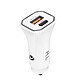 Avizar Chargeur Voiture avec Deux Ports USB 3.0 et USB-C Power Delivery Blanc - Chargeur Voiture allume cigare 20W offrant une recharge efficace à tous vos appareils