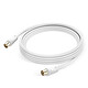 LinQ Câble Antenne TV Mâle Femelle Coxial 9.5mm PVC 3m  Blanc - Câble coaxial pour les antennes TV spécialement conçu par LinQ, Modèle AV003