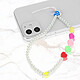 Avizar Bijou de Téléphone Bracelet 25cm Collection Lovely Blanc pas cher