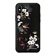 LaCoqueFrançaise Coque iPhone X/Xs effet cuir grainé noir Fleurs Sauvages Design Coque iPhone X/Xs effet cuir grainé noir Fleurs Sauvages Design