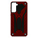 Avizar Coque pour Samsung Galaxy S21 Bi-matière Antichoc Béquille Support Vidéo Rouge Coque Rouge en Polycarbonate, Galaxy S21