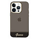 Guess Coque pour iPhone 14 Pro Design Translucide avec Bijou Perles Noir Transparent Coque série Colors signée Guess qui marie élégance et protection pour iPhone 14 Pro