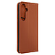 Avizar Housse pour Samsung Galaxy S24 Plus Cuir Véritable Porte-carte Marron Clair - Étui folio marron clair de la collection Prestige, conçu pour protéger votre Samsung Galaxy S24 Plus dans son intégralité