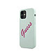 Guess Coque pour Apple iPhone 12 Mini Collection Silicone Vintage en TPU Bleu - Offre une protection efficace contre les chocs, les rayures et les salissures