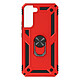 Avizar Coque pour Samsung Galaxy S22 Plus Antichoc Bi-matière Bague Support Vidéo  Rouge Coque bi-matière spécialement conçue pour votre Samsung Galaxy S22 Plus