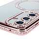 Avis Avizar Coque Diamant pour Samsung Galaxy A35 MagSafe Contour Strass Rose Champagne