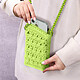 Avis Avizar Sac Bandoulière pour Smartphone Tricoté Main Motif Fleur  Vert Citron