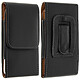 Avizar Etui Housse Ceinture à Rabat Vertical pour Smartphone 142x73x9 mm - Noir Revêtement en éco-cuir grainé