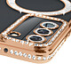 Avis Avizar Coque Diamant pour Samsung Galaxy S22 MagSafe Contour Strass Dorée