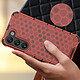 Avizar Coque pour Samsung Galaxy S23 Antichoc Coins Renforcés Design Nid d'Abeille  Rouge pas cher