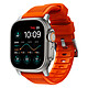 Nomad Rugged   Watch V2 42/44/45/49mm Silver/Orange Bracelet en silicone pour AppleWatch 42/44/45/49mm