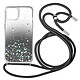 Avizar Coque iPhone 13 Dos Pailleté Avec Lanière Amovible - Dégradé noir Coque paillettes transparente spécialement conçue pour votre iPhone 13