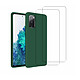 Acheter Evetane Coque Samsung Galaxy S20 FE Silicone liquide Vert Foret + 2 Vitres en Verre trempé Protection écran Antichocs