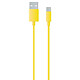 Muvit Câble Micro-USB vers USB 2.0 My Cable Charge et Synchronisation 1m Jaune Permet de recharger votre appareil et/ou de synchroniser ses données avec votre ordinateur ou tablette