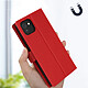 Avizar Housse pour Samsung Galaxy A03 Aspect Grainé Clapet Portefeuille Stand Vidéo  rouge pas cher