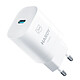 3mk Chargeur secteur USB-C 33W Blanc Un chargeur secteur USB-C qui offre une puissance maximale de 33W avec des modes de charge adaptés à chaque appareil