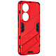 Avizar Coque pour Honor 90 Hybride Antichoc Support Béquille Support  Rouge Coque rigide bi-matière, conçue spécialement pour votre Honor 90