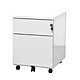 VINCO Caisson Mobile 2 tiroirs dont un tiroir dossiers suspendus, H.567 x L,418 x P,541 Blanc Caisson de bureau