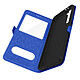 Avizar Housse Samsung Galaxy S21 Plus avec Double Fenêtre Support Vidéo Bleu Etui folio Bleu en Eco-cuir, Galaxy S21 Plus