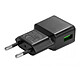 Partel Chargeur Secteur Double USB-A 12W 2.4A Grab'N Go Compact et Léger Noir - Permet de recharger de manière pratique votre appareil rapidement et en toute sécurité