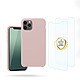 Evetane Coque iPhone 11 Pro Max Silicone liquide Rose + 2 Vitres en Verre trempé Protection écran Antichocs Coque iPhone 11 Pro Max Silicone liquide Rose + 2 Vitres en Verre trempé Protection écran Antichocs