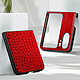 Avis Avizar Coque Cuir pour Oppo Find N2 Flip Effet Croco Deux Pièces Bords Surélevés Rouge