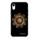 LaCoqueFrançaise Coque iPhone Xr effet cuir grainé noir Mandala Or Design Coque iPhone Xr effet cuir grainé noir Mandala Or Design