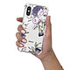 LaCoqueFrançaise Coque iPhone X/Xs anti-choc souple angles renforcés transparente Motif Pivoines Violettes pas cher