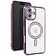 Avizar Coque Diamant pour iiPhone 16 Plus Protection MagSafe Contour Strass Violet Dos transparent laissant parfaitement visible la couleur d'origine de votre iPhone pour un look unique