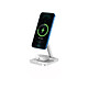 Force Power Chargeur induction 3 en 1 Stand Compatible MagSafe 15W avec chargeur Blanc Ce support vous permettra de regarder des contenus visuels ou audiovisuels sur votre smartphone, tout en le chargeant.