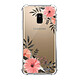 Evetane Coque Samsung Galaxy A8 2018 anti-choc souple angles renforcés transparente Motif Fleurs roses Coque Samsung Galaxy A8 2018 anti-choc souple angles renforcés transparente Fleurs roses