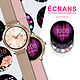 EVETANE Montre Connectée Femme Or + 1 bracelet rose offert pas cher