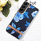 Avizar Coque Samsung Galaxy S22 Dos Rigide Contour Souple Design Fleurs Bleues pas cher