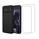 Acheter Evetane Coque Google Pixel 8 Silicone liquide Noire + 2 Vitres en Verre trempe Protection ecran Antichocs