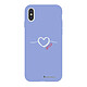 LaCoqueFrançaise Coque iPhone X/Xs Silicone Liquide Douce lilas Coeur Blanc Amour Coque iPhone X/Xs Silicone Liquide Douce lilas Coeur Blanc Amour