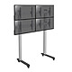 KIMEX 031-2410K2 Support sur pieds mur d' images pour 4 écrans TV 45''-55'' - Hauteur 240cm - A roulettes