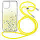 Avizar Coque iPhone 12 et 12 Pro Dos Pailleté Avec Lanière Amovible - Dégradé jaune Design poudre de paillettes et dégradé de couleur pour un rendu sans pareil